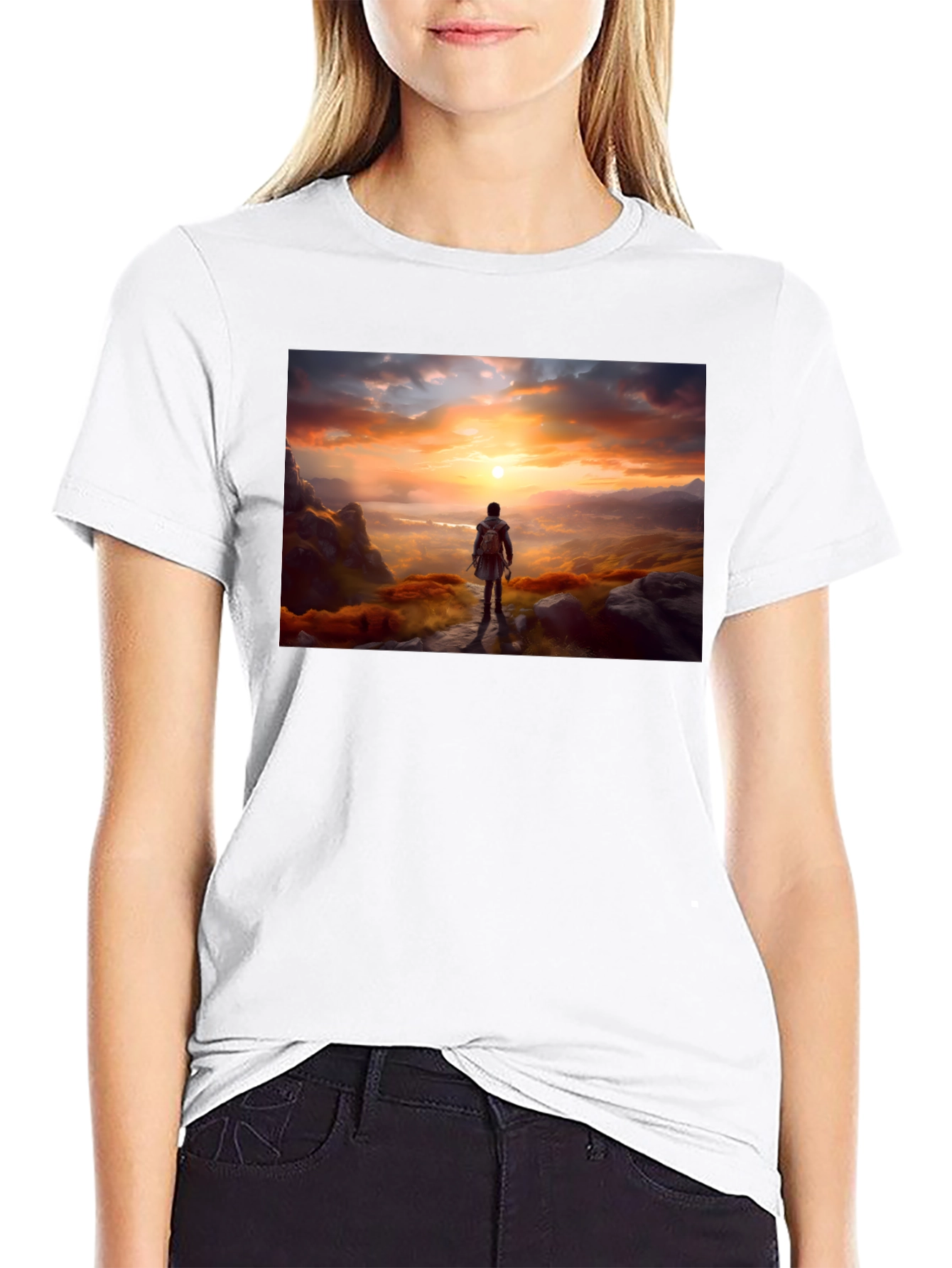 Sunset Hiker Graphic Tee - Adventure Awaits