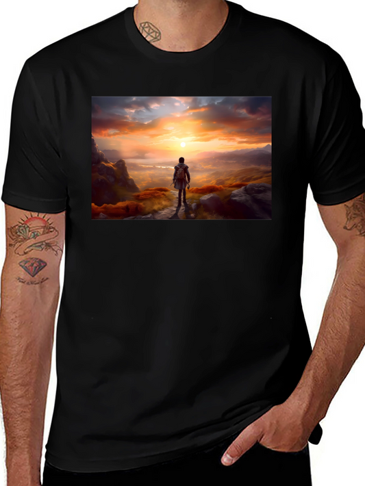Sunset Hiker Graphic Tee - Adventure Awaits