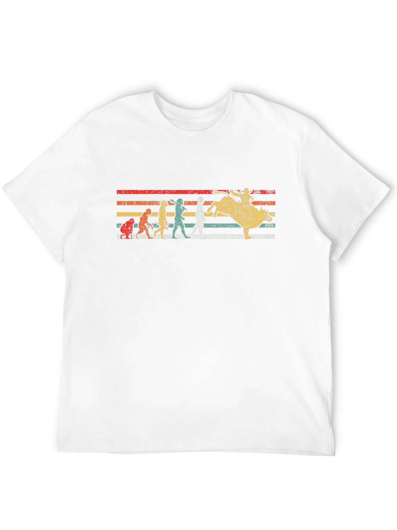 Evolution of Bull Riding T-Shirt Retro Design
