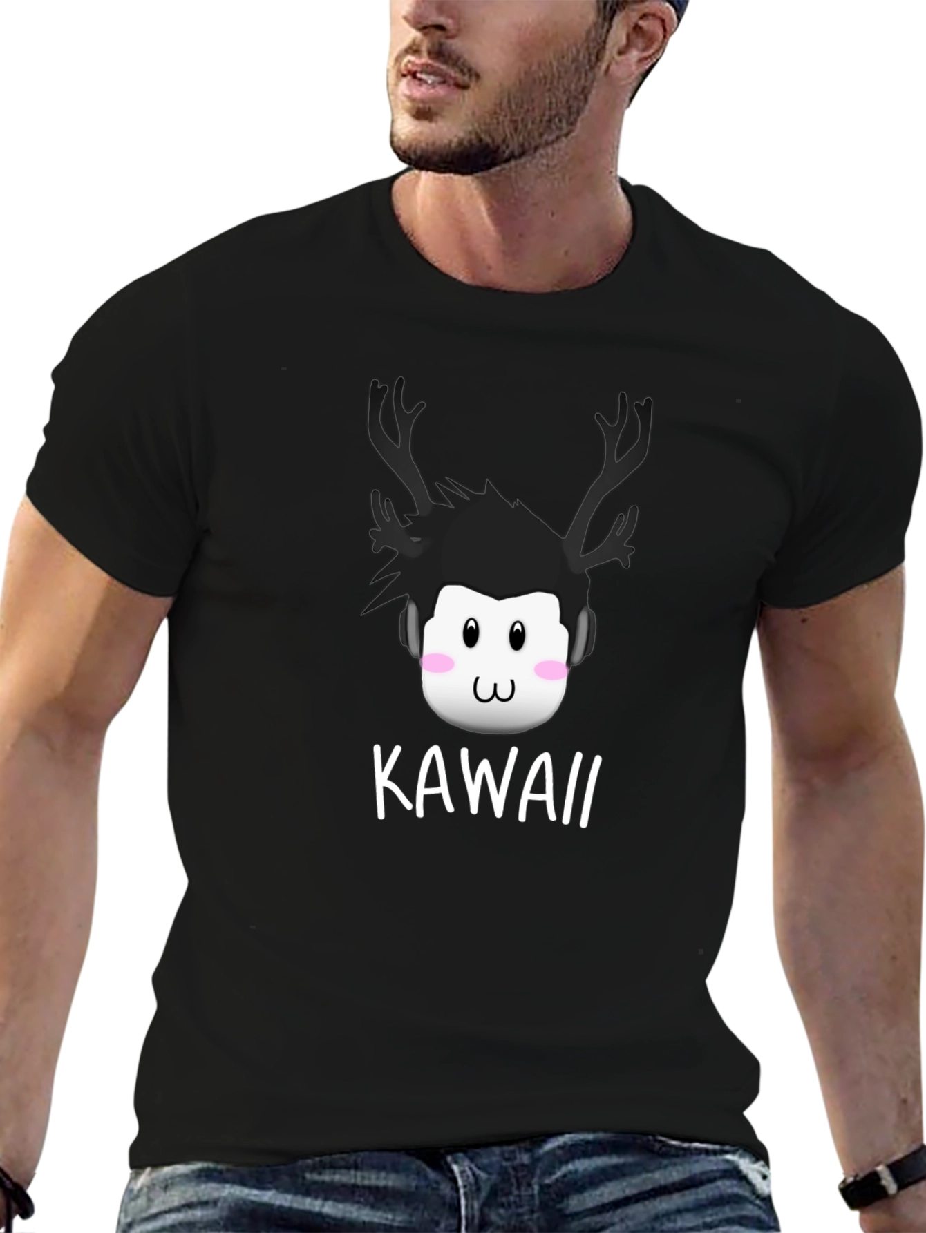 Kawaii Deer Antler Graphic T-Shirt