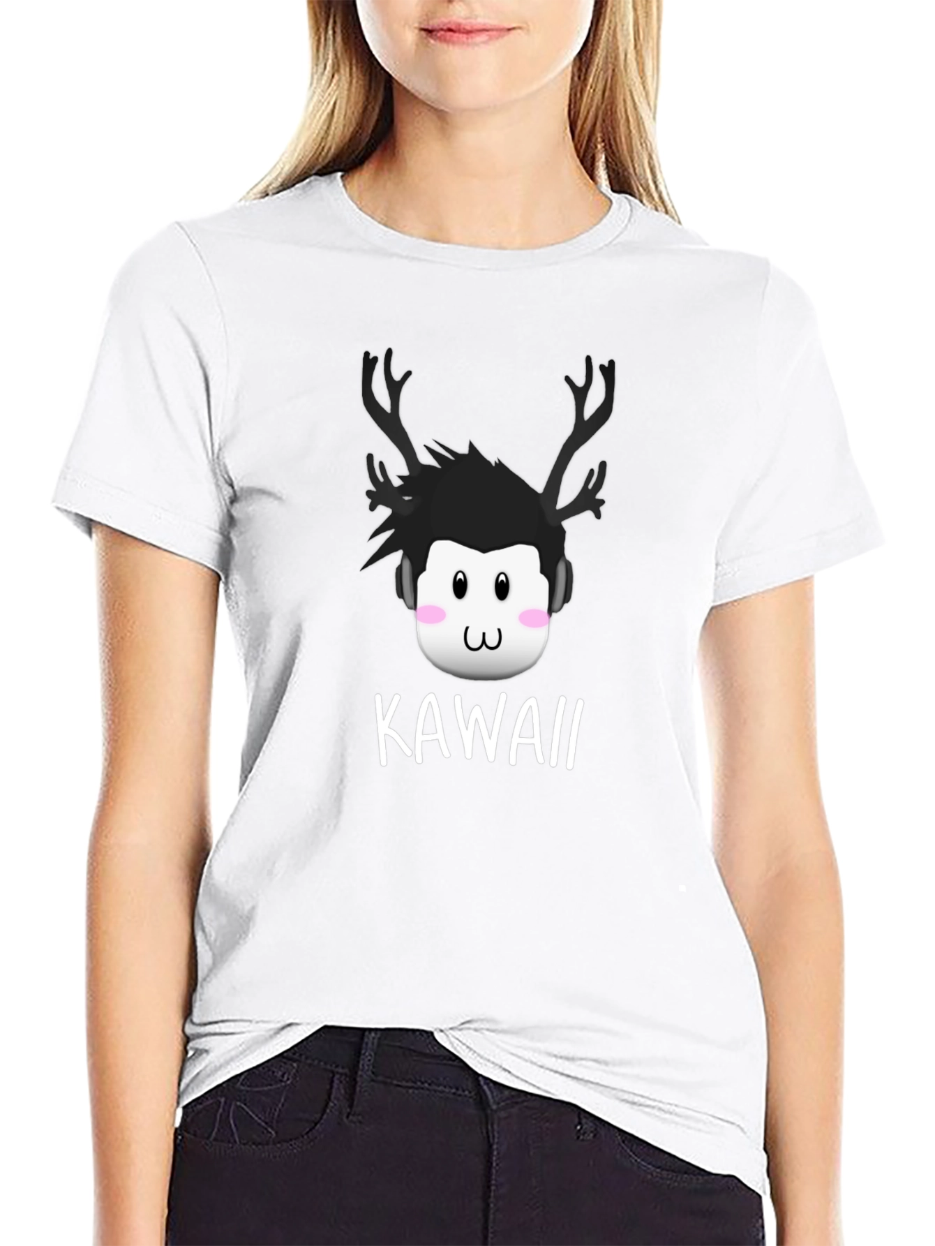 Kawaii Deer Antler Graphic T-Shirt