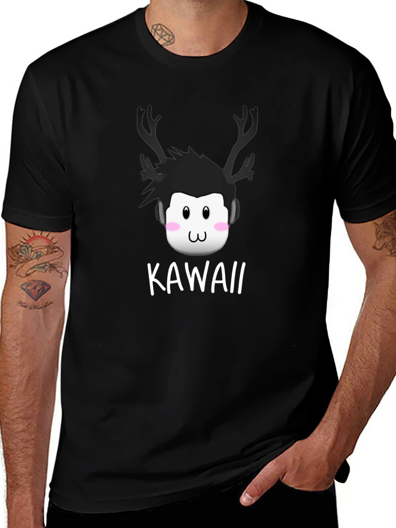 Kawaii Deer Antler Graphic T-Shirt