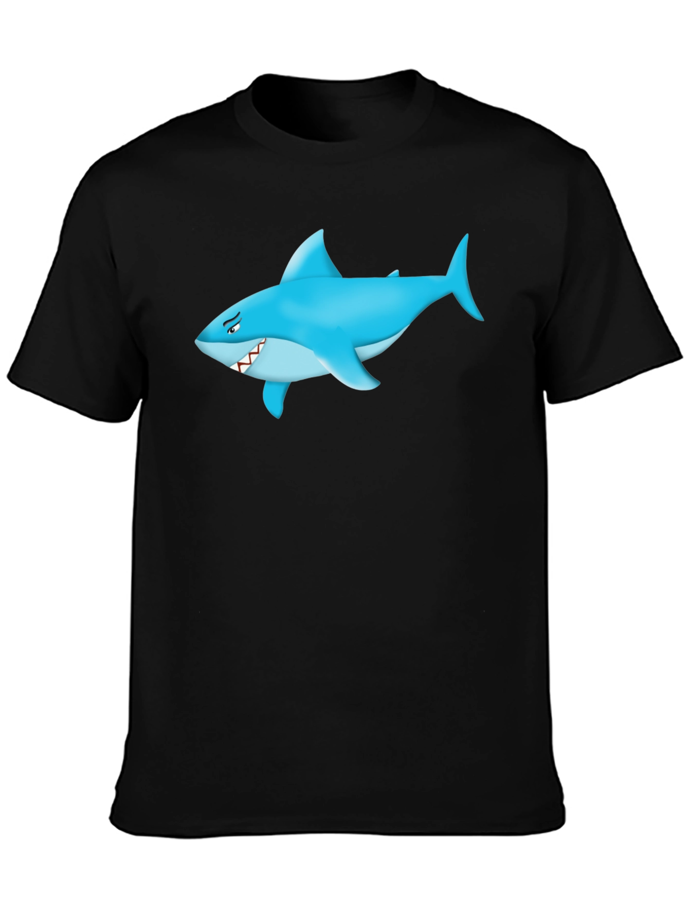Shark Graphic Tee - Mens Black Cotton T-Shirt