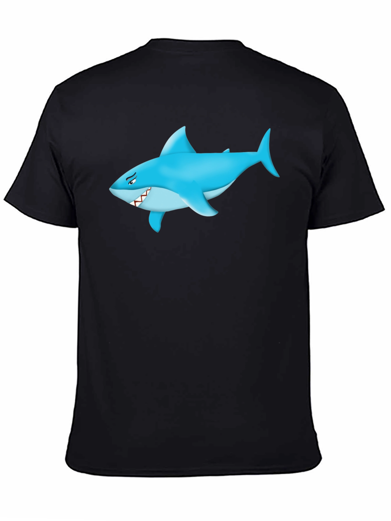 Shark Graphic Tee - Mens Black Cotton T-Shirt
