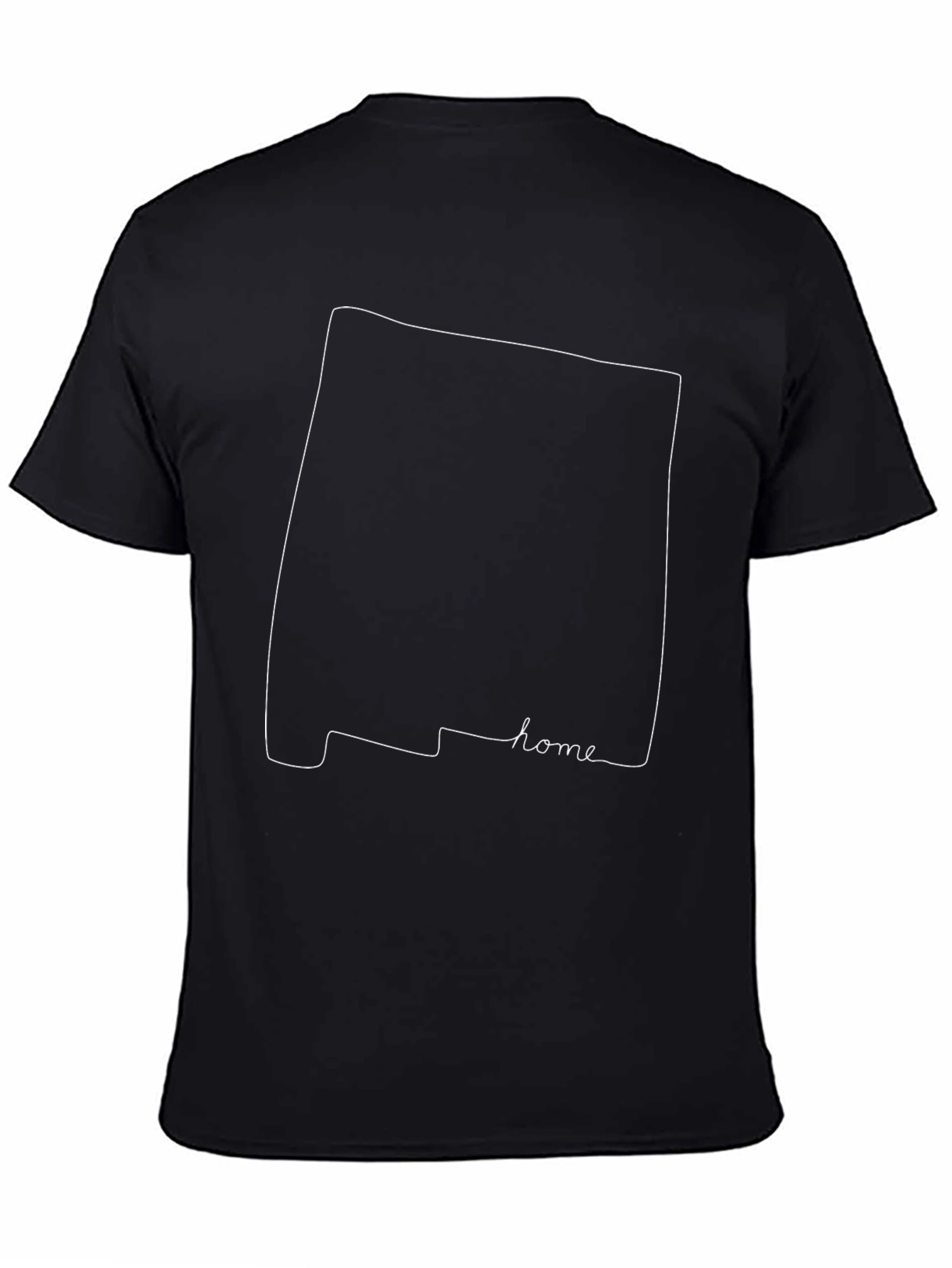 Minimalist State Outline Home Black T-Shirt