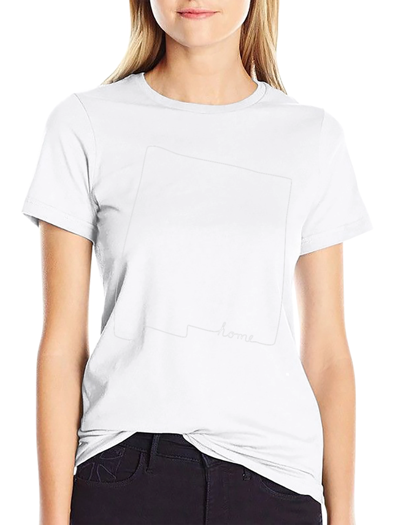 Minimalist State Outline Home Black T-Shirt