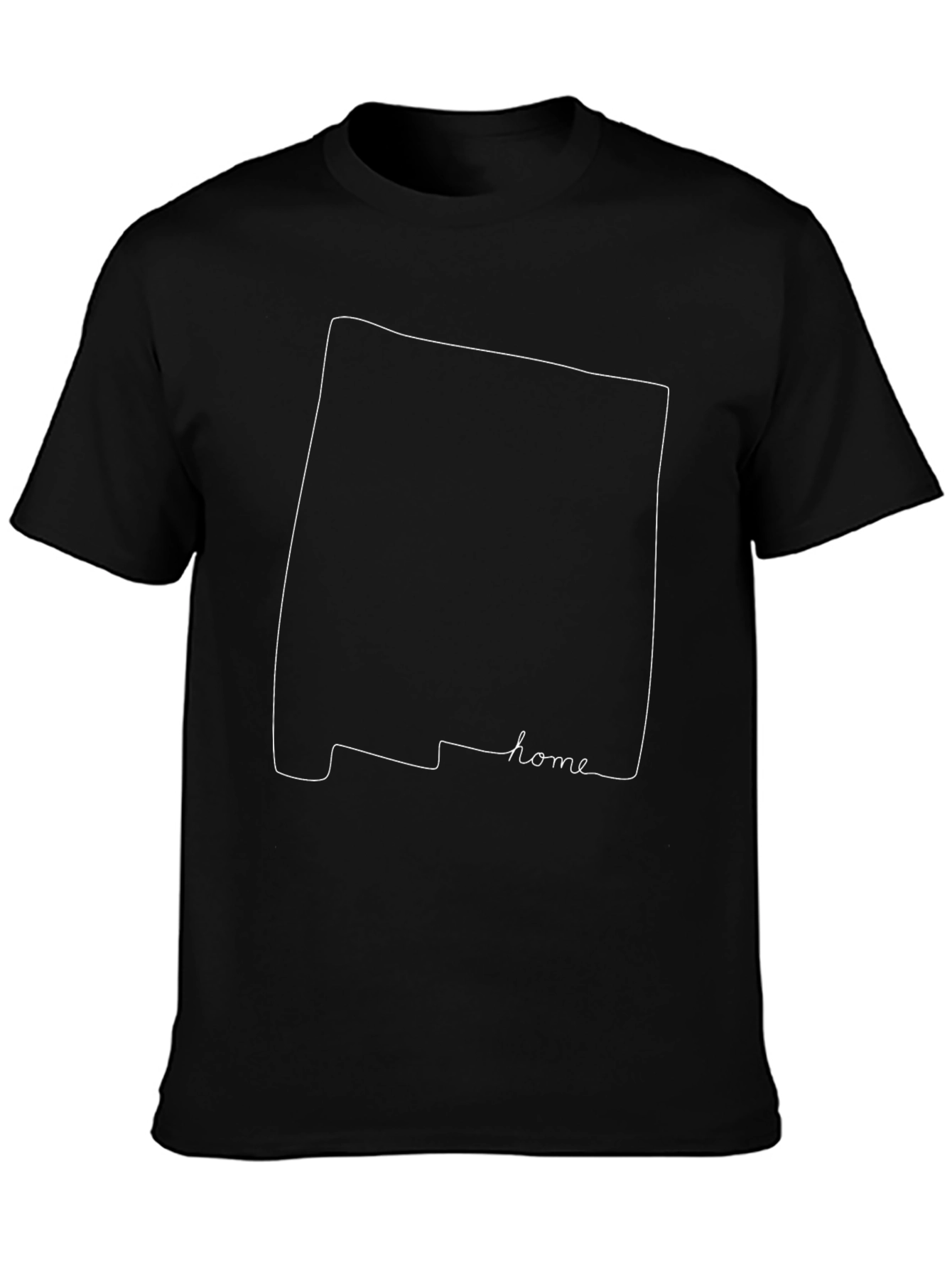 Minimalist State Outline Home Black T-Shirt