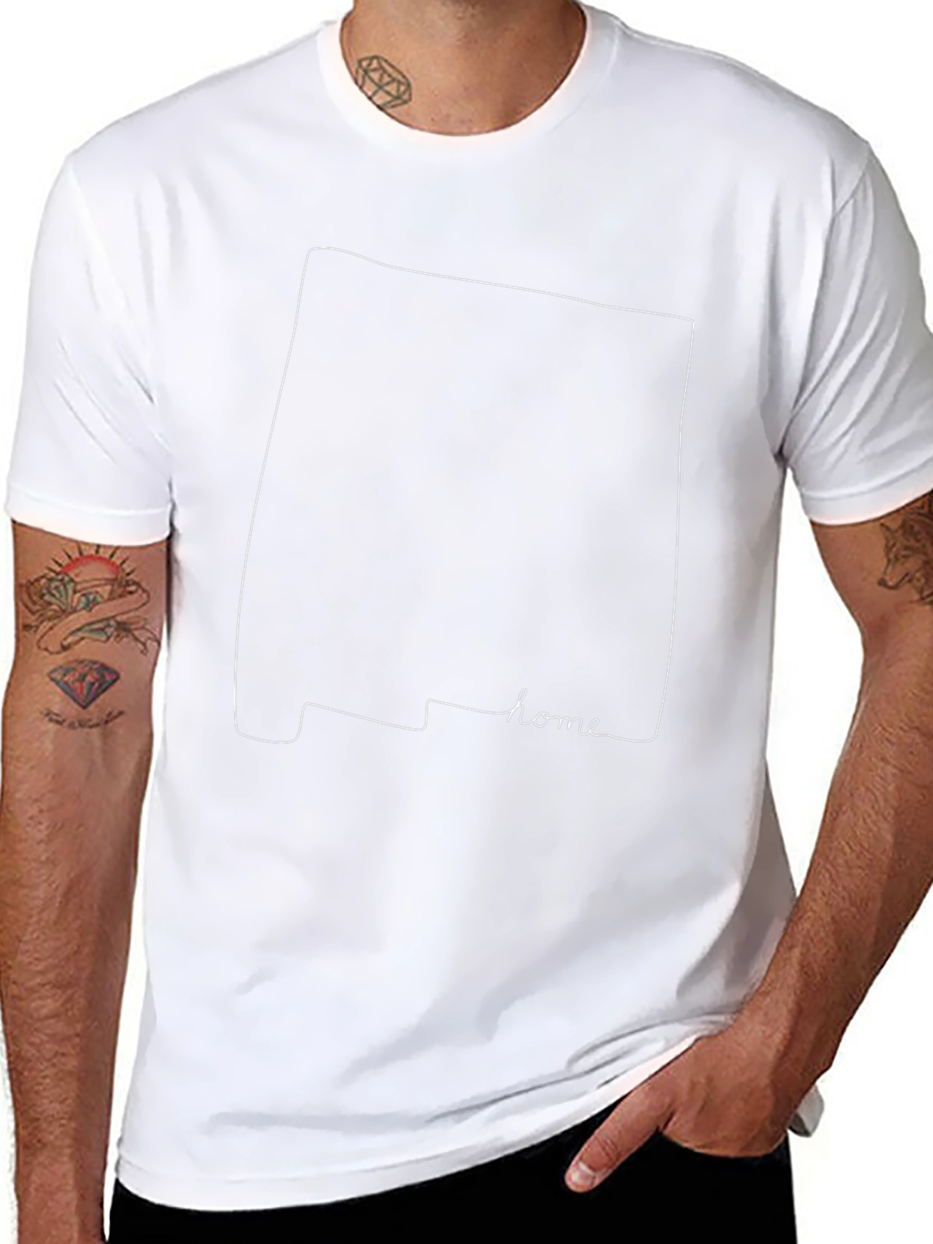 Minimalist State Outline Home Black T-Shirt