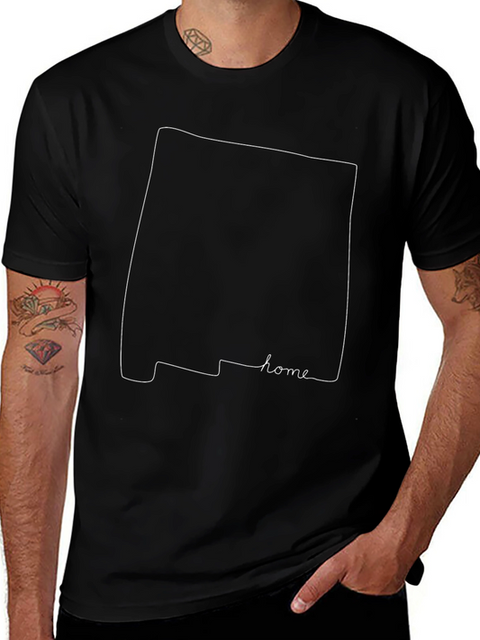 Minimalist State Outline Home Black T-Shirt