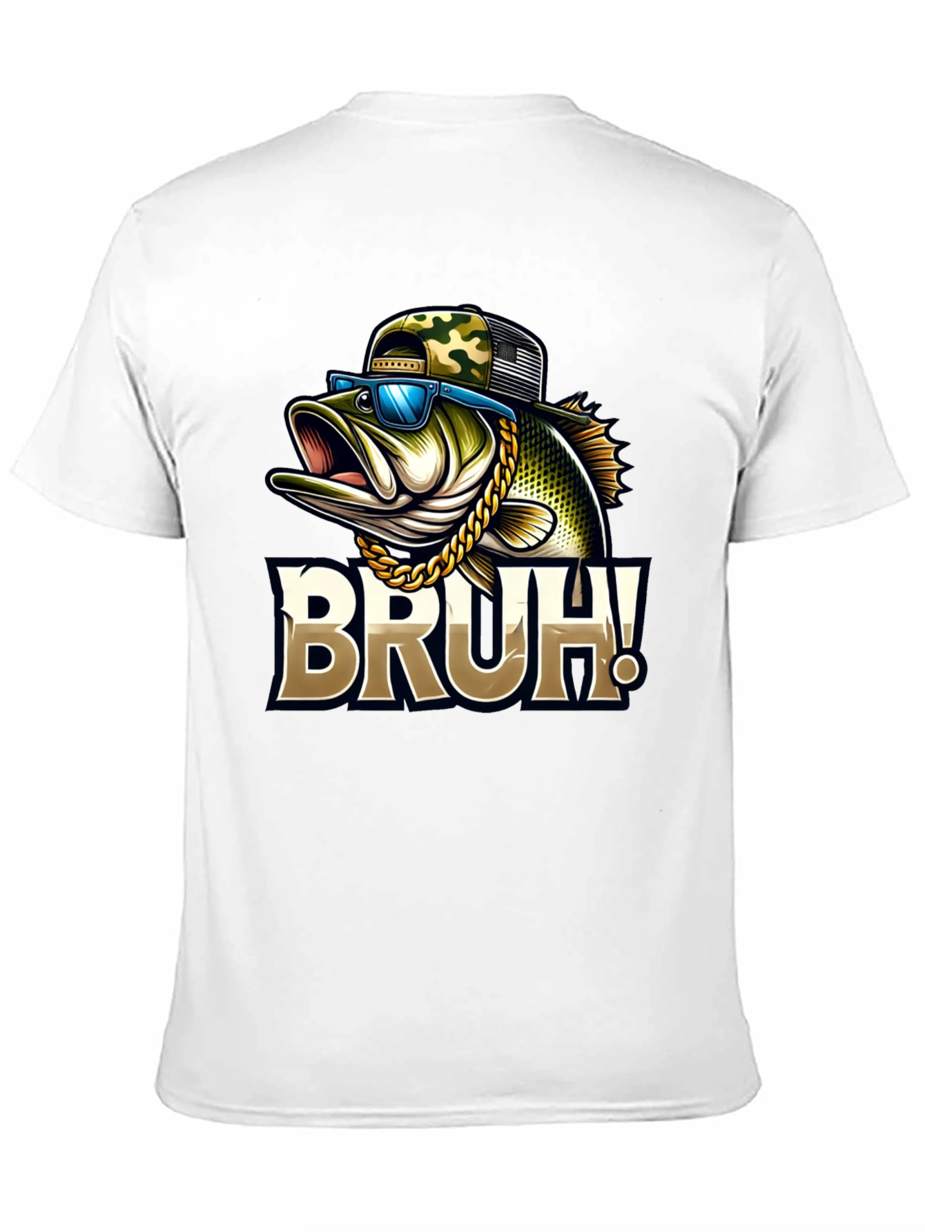 Bruh Fishing Bass Graphic T-Shirt