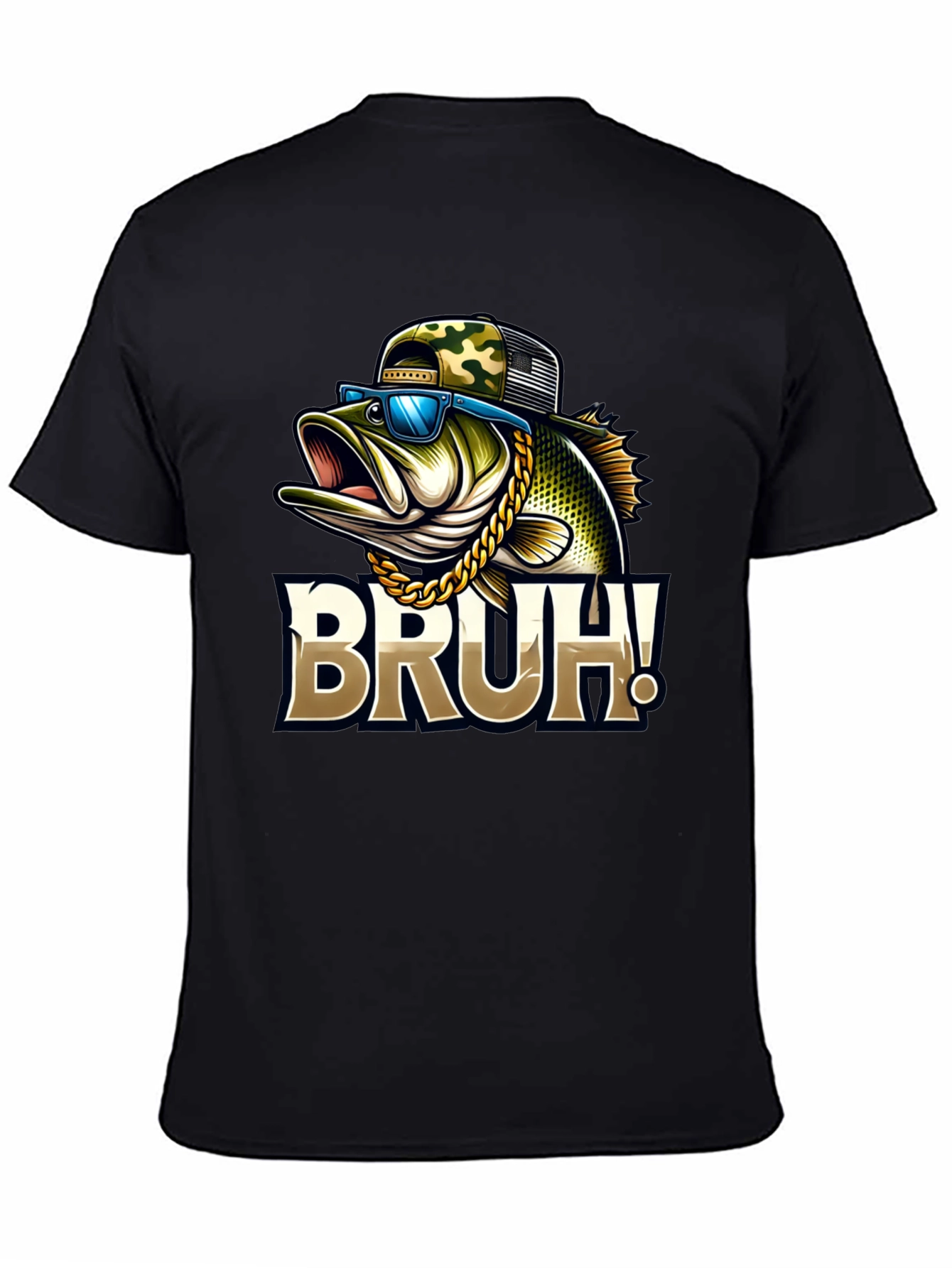 Bruh Fishing Bass Graphic T-Shirt