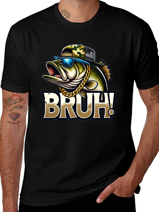 Bruh Fishing Bass Graphic T-Shirt