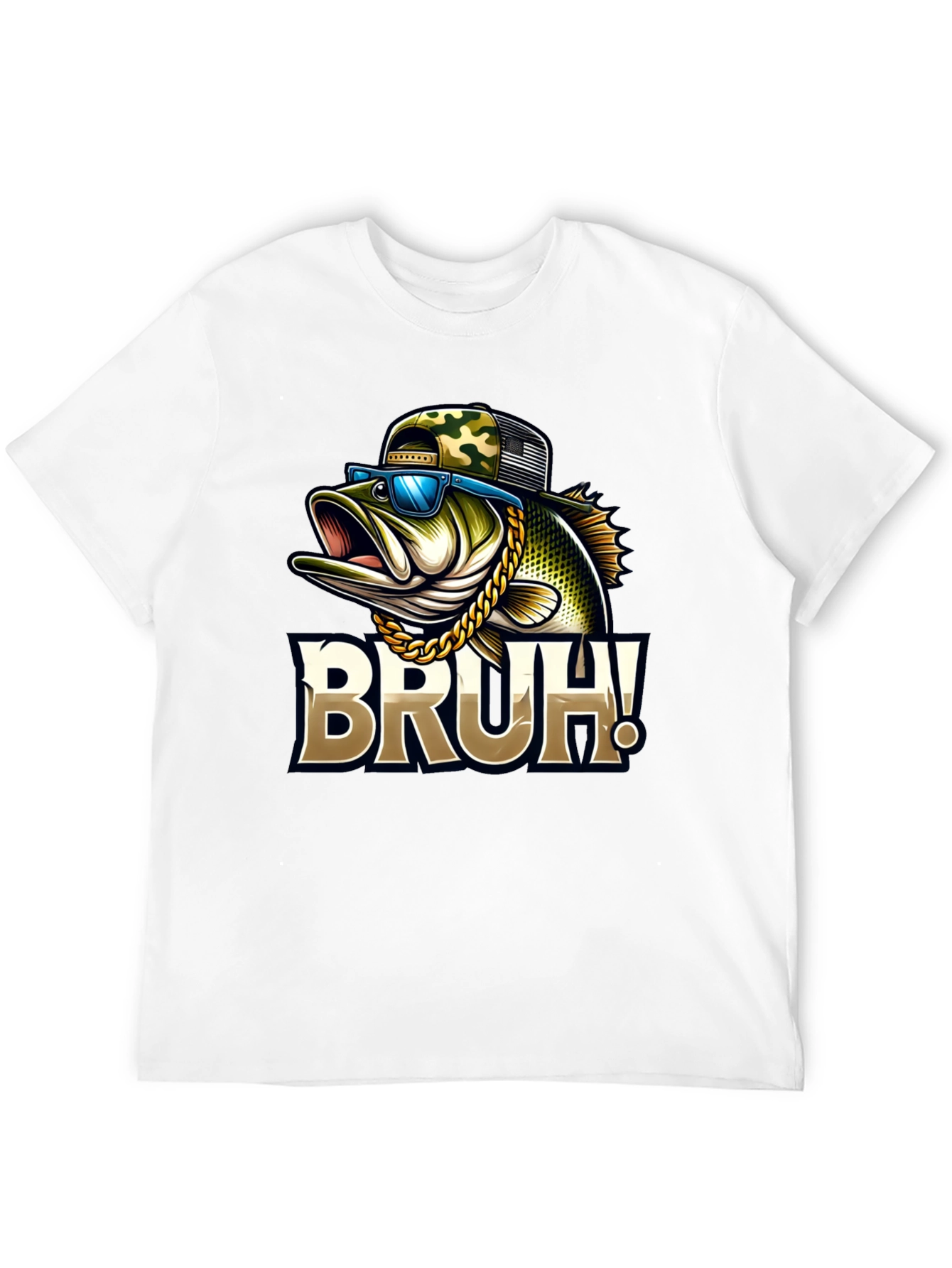 Bruh Fishing Bass Graphic T-Shirt