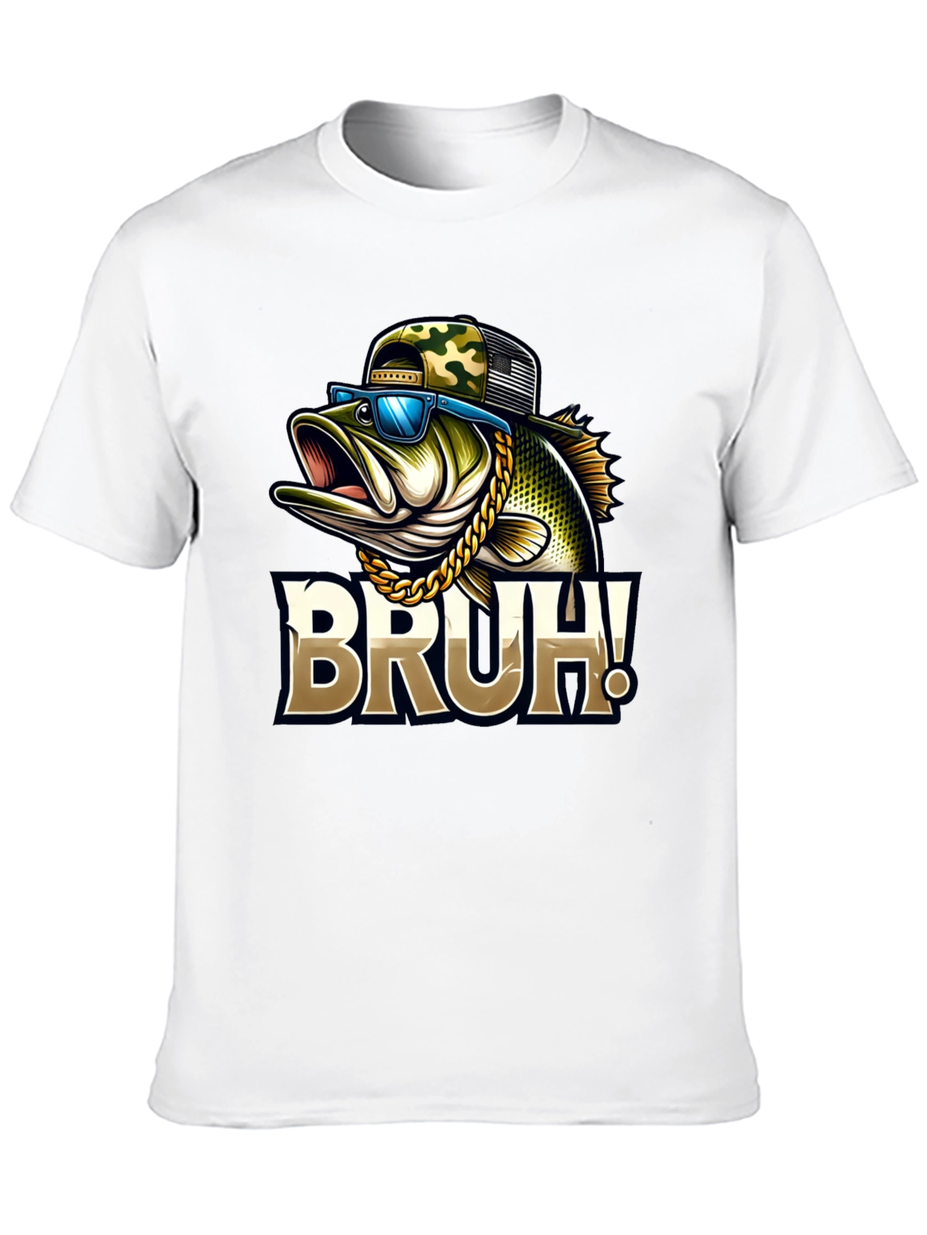 Bruh Fishing Bass Graphic T-Shirt